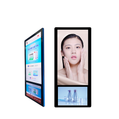 容仁科技热推新款18.5+10.1吋电梯广告机2.5D玻璃款超薄款